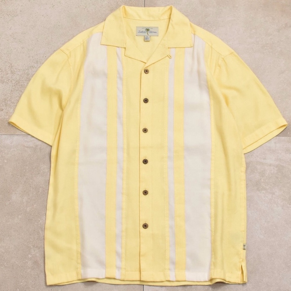 Island Shores Men's Casual Shirt 50’s Style Retro Vacation Striped